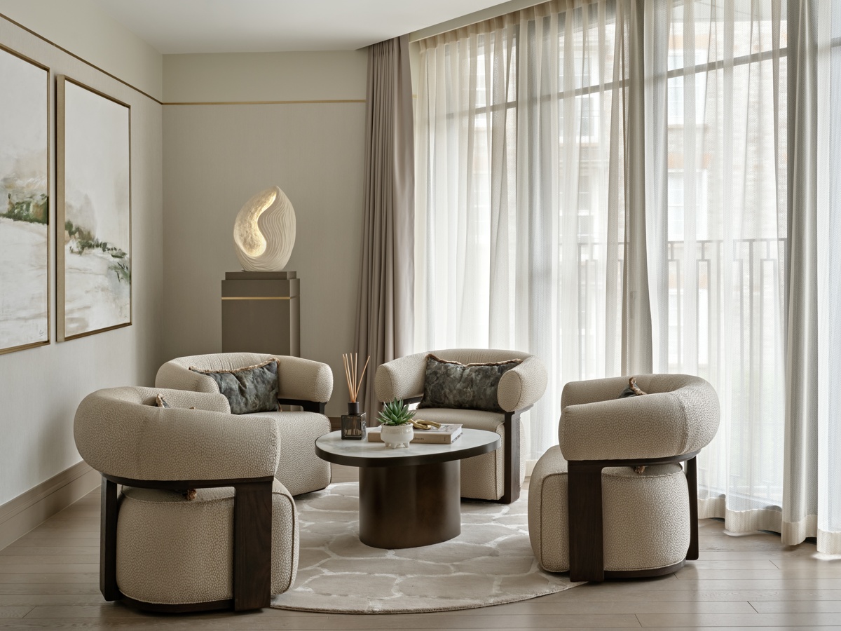 The Lucan Fulham - VIP area with lit sculpture