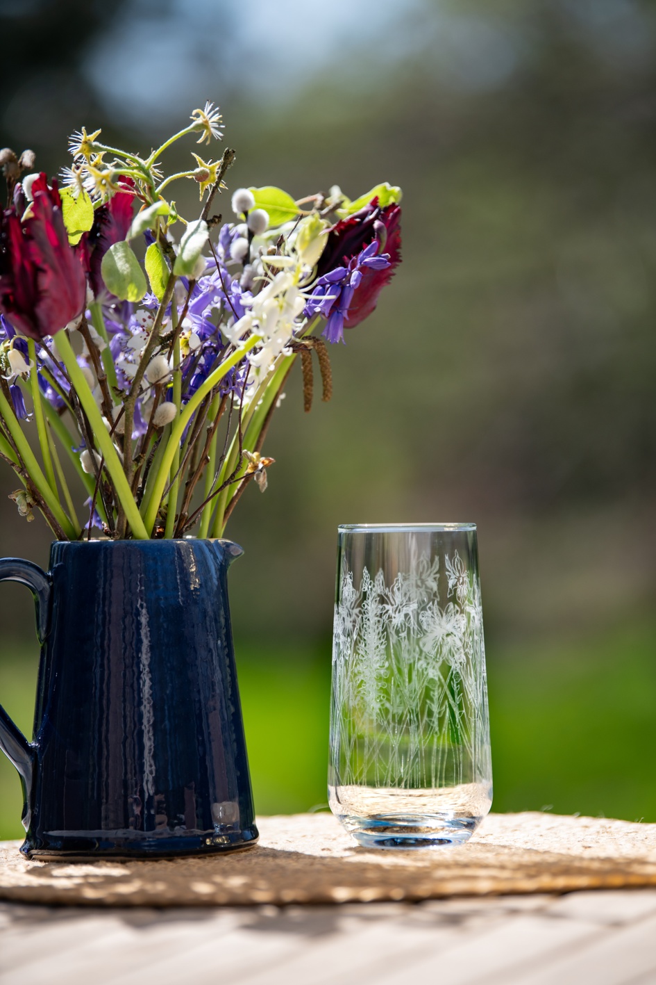 Floral HiBall Set of 6 / Emma Britton Decorative Glass Designer
