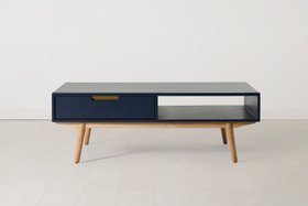 Coffee Table 01, Blue / Two drawers with shelf