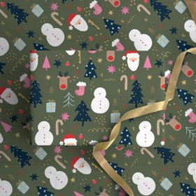 CWP071 - Cute Icons Christmas Wrapping Paper