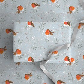 CWP080 - Reggie the Robin Christmas Wrapping Paper