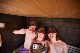 Leopard Print Merino Wool Sauna Hat