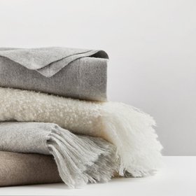 Andes Alpaca & Wool Bouclé Throw - Ash