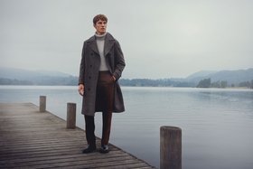 Medium Brown Wool & Cashmere Sheffield Overcoat Zeus