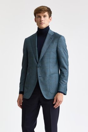 Medium Green 100% Wool Super 130's Soho Jacket Cascade
