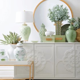 Sage Green Landis Covered Vase/Ginger Jar