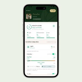 SmartyPlants Plant Sensor - Free App Shown