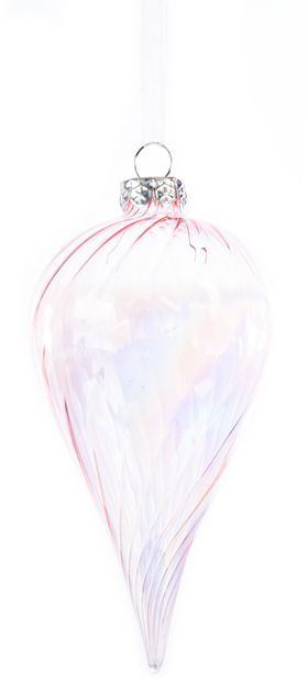 Glass Pink Teardrop Ornament
