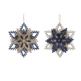 Blue and gold layered snowflake