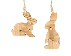 Wooden hanging rabbits