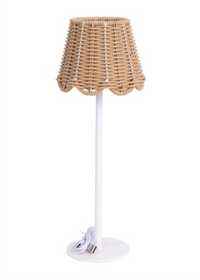 Beige wicker lamp