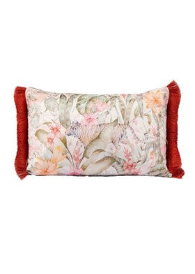 Tropical utopia lotus feather cushion