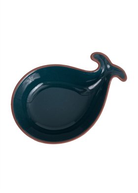 Set of three glazed terracotta fish tapas dishes