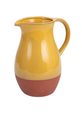 Glazed terracotta jug ochre