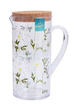 RHS Pitcher with daisy print and cork lid