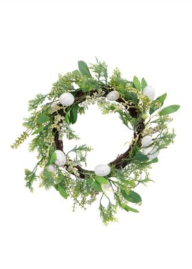 White Easter Egg Wreath