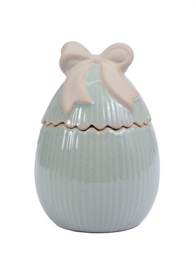 Porcelain Easter Egg With Bow Jar