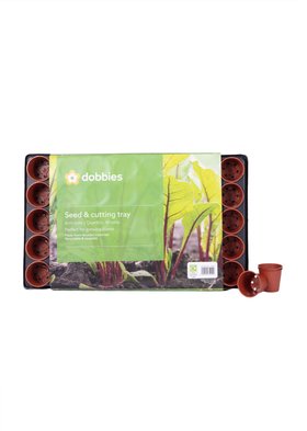 Dobbies seed and cutting tray with 40 x 6cm pots