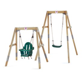 Plum 2 In 1 Wooden Single Swing Set