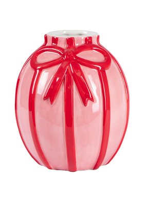 Pink bow vase