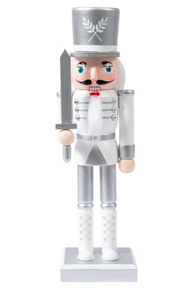 Silver Wooden Nutcracker