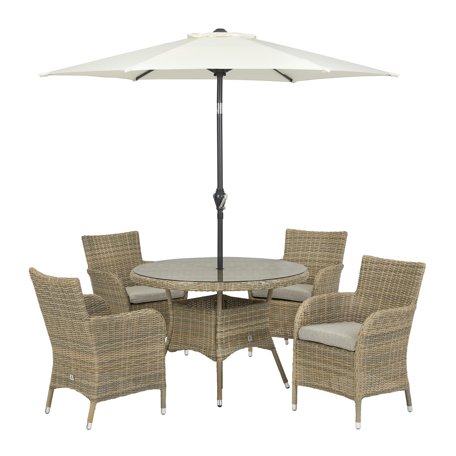 Alps  Tan 4 Seat Dining Set