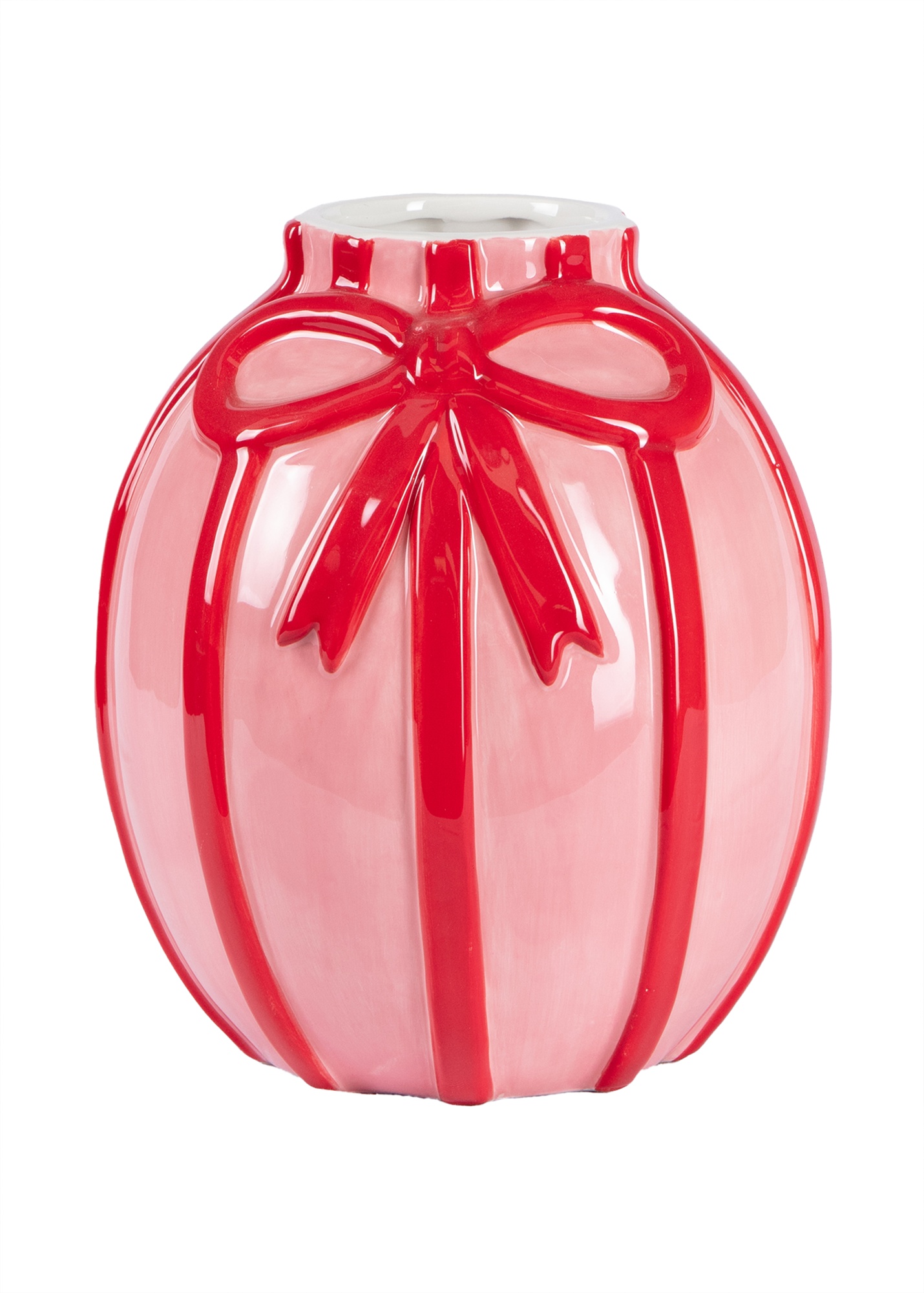 Pink bow vase