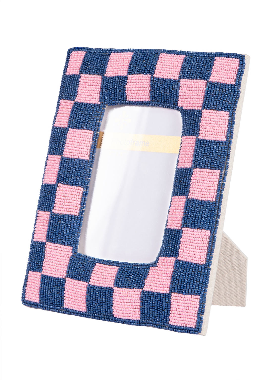 Check beaded photo frame