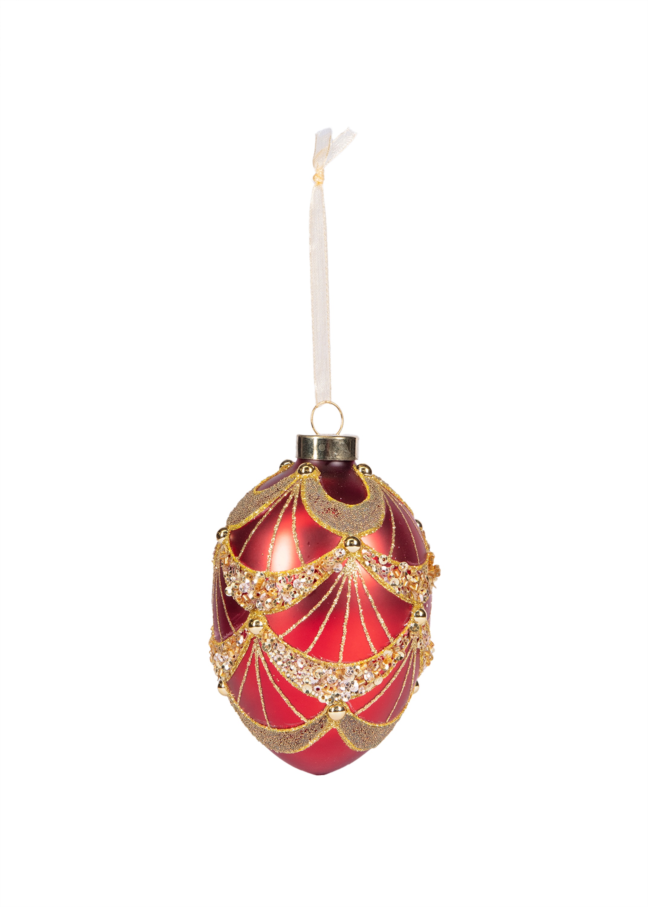 Red glass oval bauble