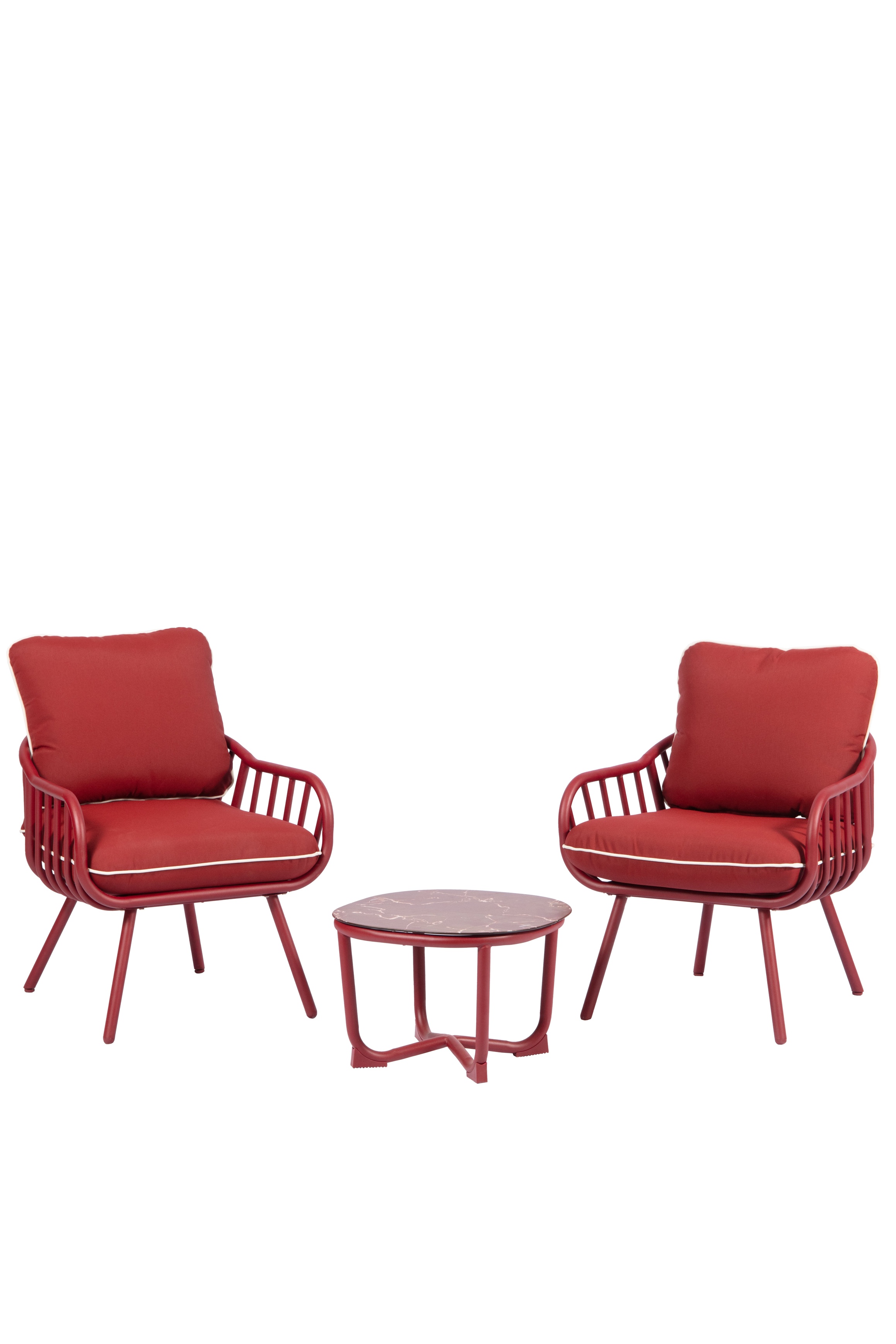 Outdoor Oasis Cherry Red Bistro Set