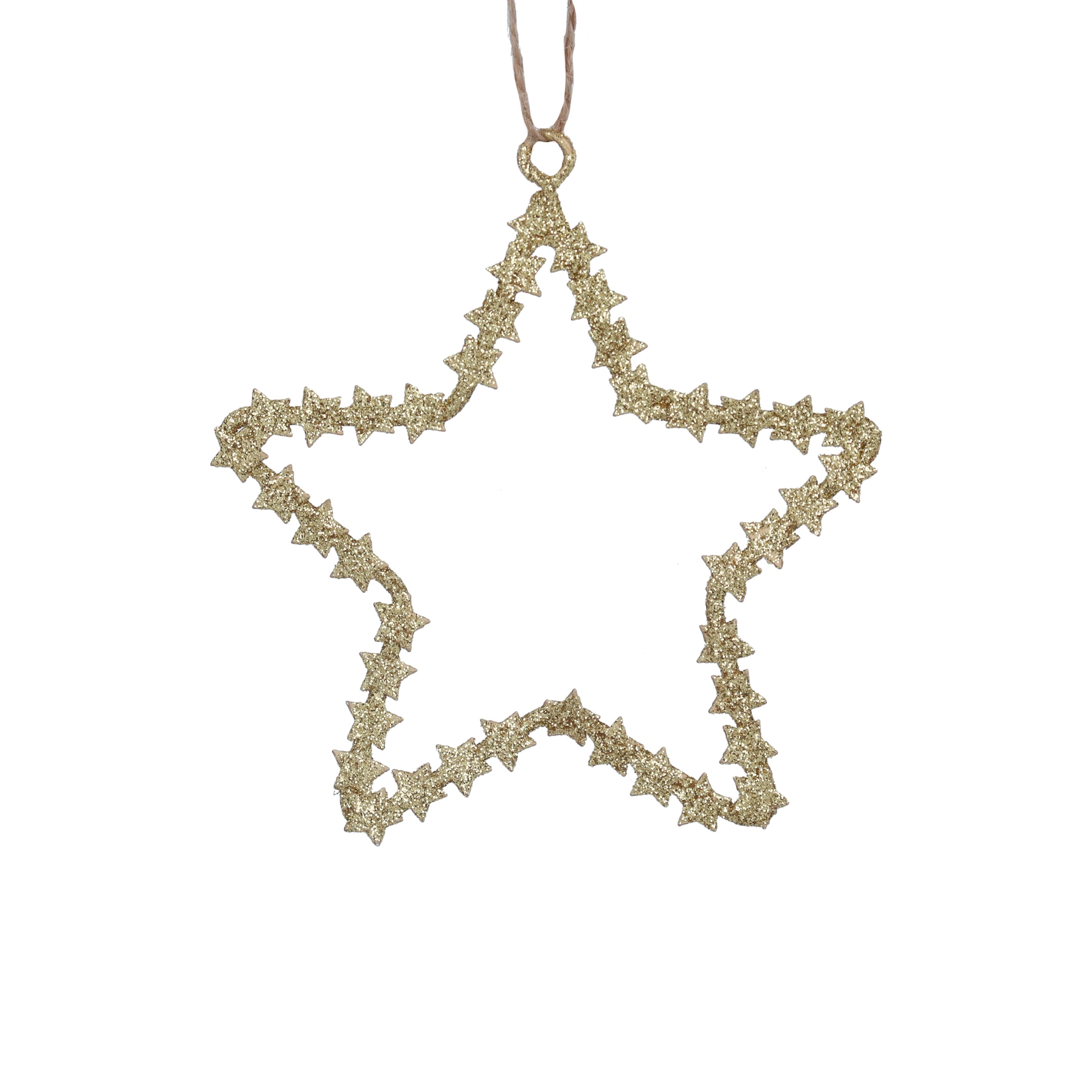 Gold Glitter Cut Out Star Decoration