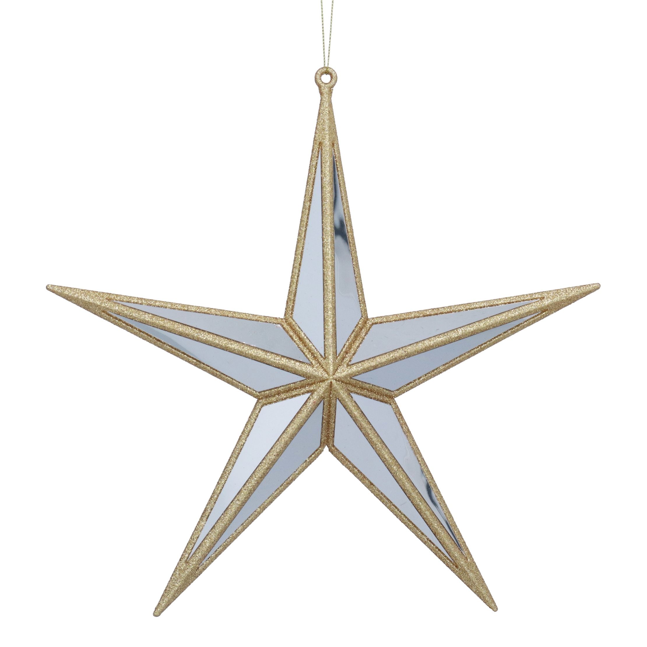 Gold Glitter Mirror Star Decoration