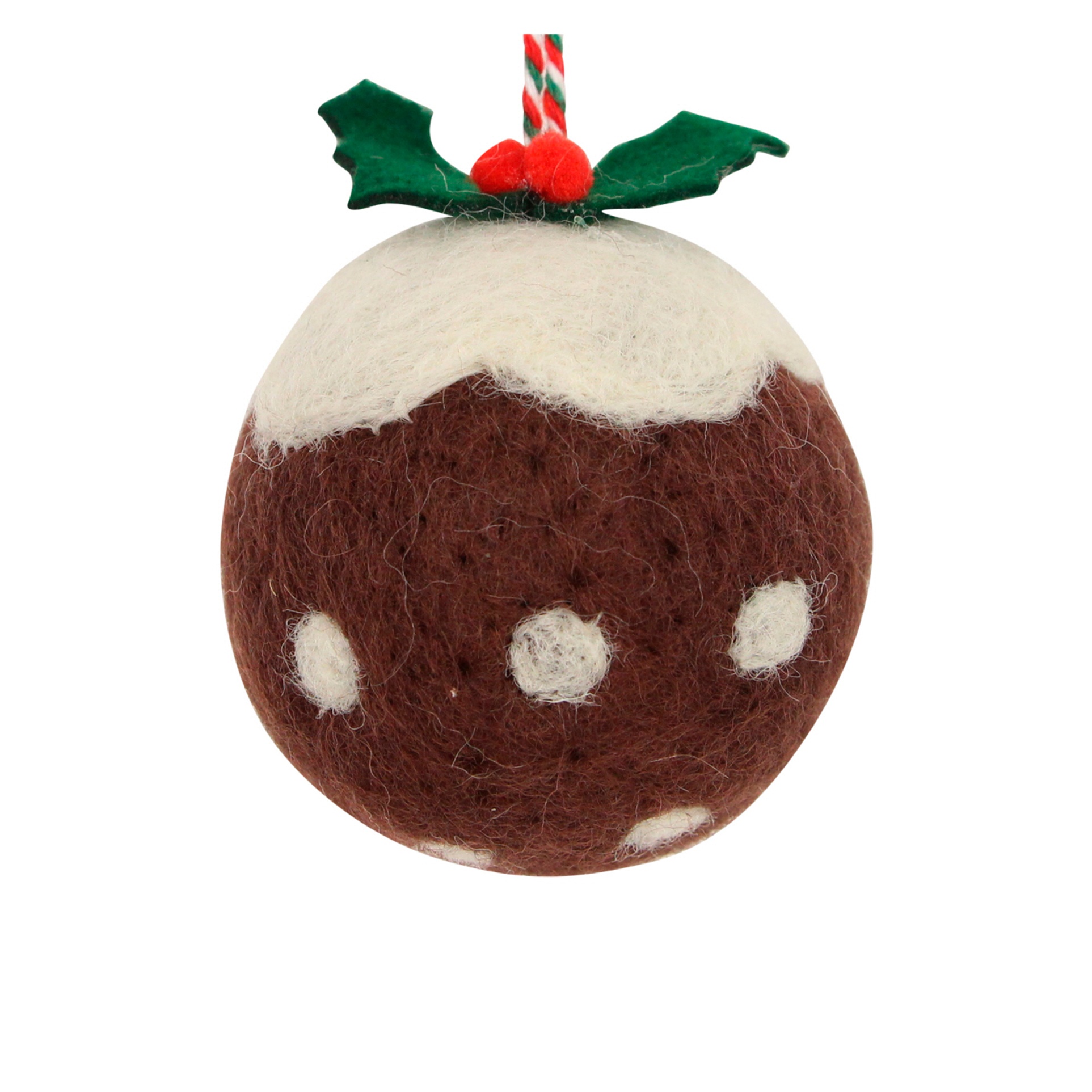 Wool Mix Brown Christmas Pudding Decoration