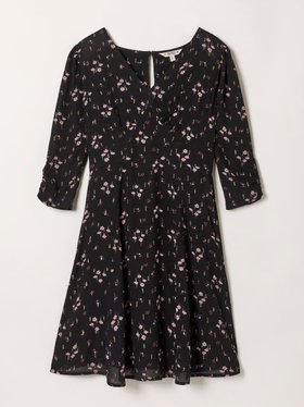 FatFace Anya Black Roses Spot Dress