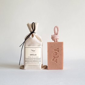 Amelie Pink Clay Soap on a Rope
