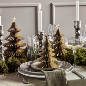 Gold Paper Christmas Trees Set of Three