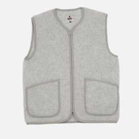 Wool Fleece Coldbreaker Vest in Beige or  Light Grey