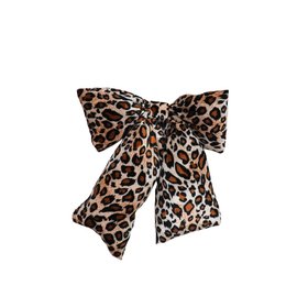 Large leopard print Christmas Bow