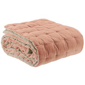 Quilted Velvet throw in peach