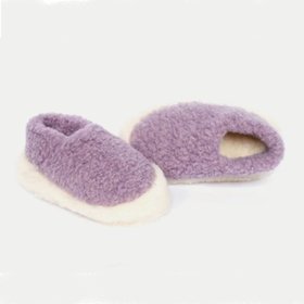 Pure Wool Fleece Slippers Lilac