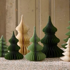 Honeycomb Paper Christmas Tree Table Decoration - H 16cm