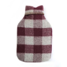 Burgundy Wool Hot Water Bottle