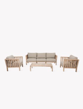 Porthallow Three Seater Sofa Set - Dark Wood