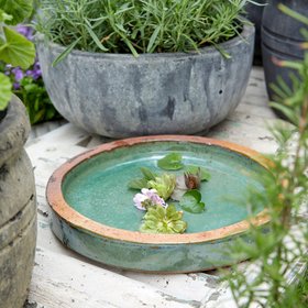 Jade Glaze Bird Bath