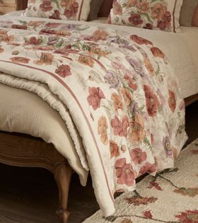 French Bedroom_Fields of Poppies Linen Bedspread_£380