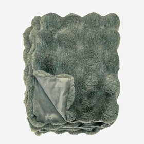 French_Bedroom_Eucalyptus Green Faux Fur Throw