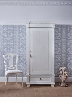 French Bedroom_Gustavian White Fluted Armoire_£1995