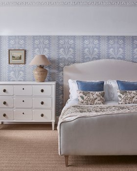 French Bedroom_Le Perlage Velvet Embroidered Bed_£1795