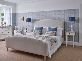 French Bedroom_Le Perlage Velvet Embroidered Bed_£1795