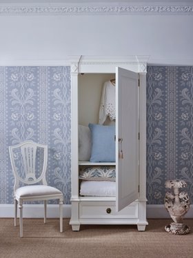 French Bedroom_Gustavian White Fluted Armoire_£1995